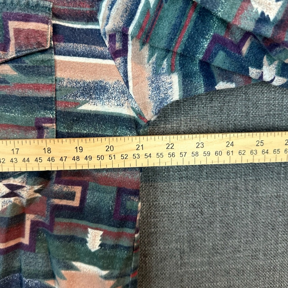 Saguaro Small Aztec Western Flannel Shirt Long Sleeve Button Up Menswear - Picture 3 of 6